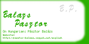 balazs pasztor business card