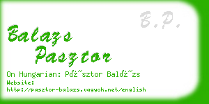balazs pasztor business card